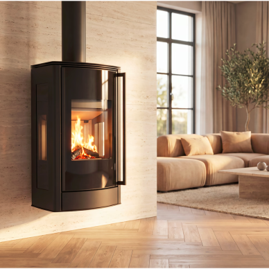 Plieninė krosnelė Kratki Enyo Wall 5,5kW, pakabinama 2 Plieninė krosnelė Kratki Enyo Wall 5,5kW, pakabinama 2