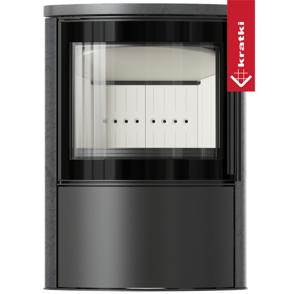Plieninė krosnelė Kratki Bjorn GREY SATIN 7kW 1